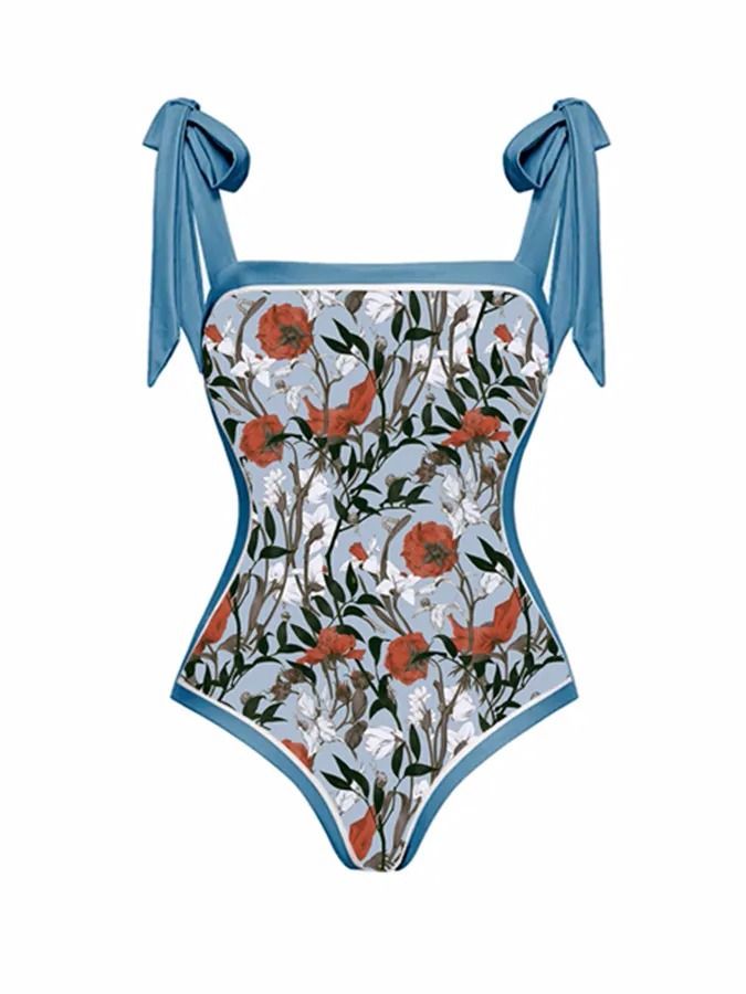 Maillot de bain deux pièces imprimé nouvelle version pour femme Maillot de bain jupe de hanche conservatrice_voghion.com