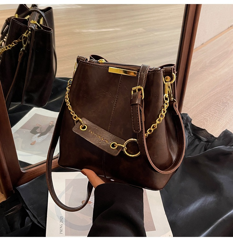 Damentasche Neue Umhängetasche Herbst und Winter Bucket Bag High-End Sense Vielseitige Nischendesign-Retro-Umhängetasche für Damen_voghion.com