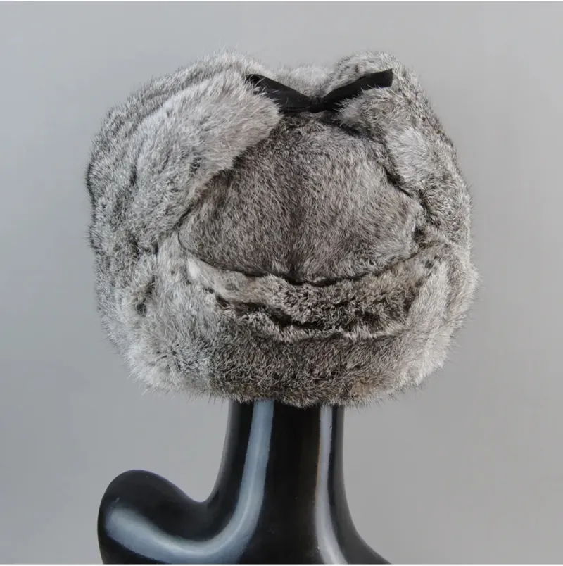BeanieSkull Boné Masculino Bomber Natural com Protetores de Orelha Inverno Unissex Quente Chapéu Ushanka Russo Chapéus de Pele de Coelho Verdadeira 231017_voghion.com