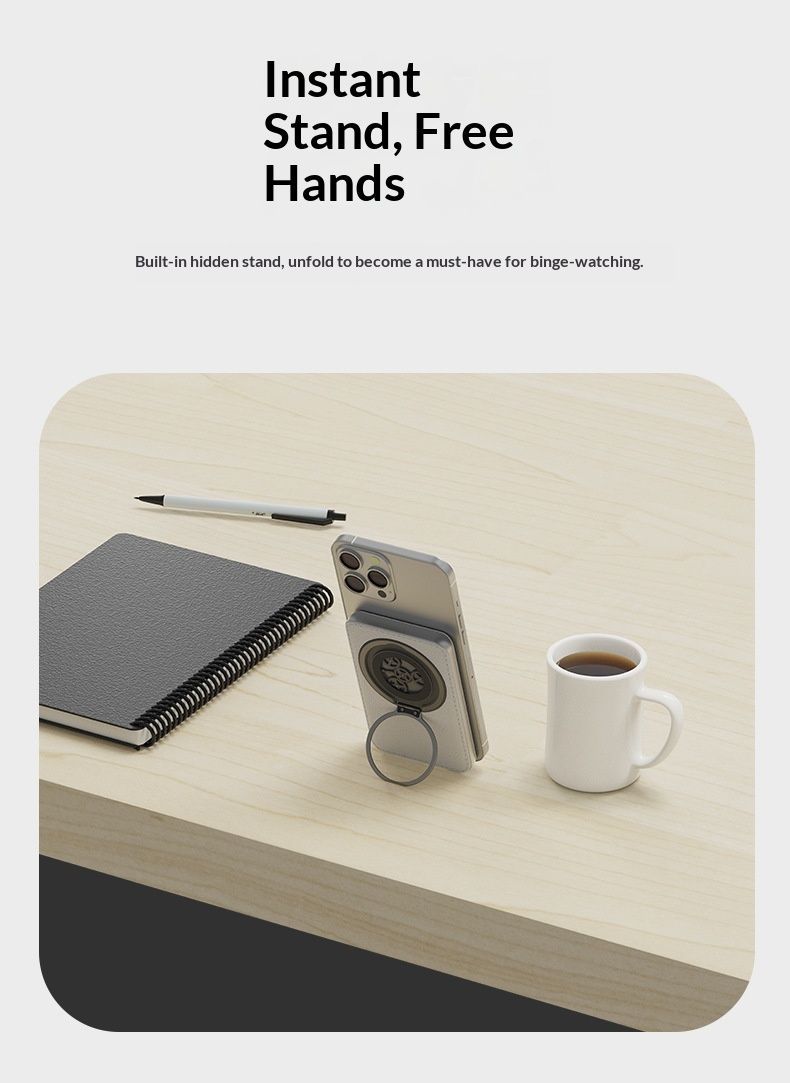 3C Sertifikalı Ultra İnce Alüminyum Alaşımlı Manyetik Kablosuz Bank Döndürülebilir Stand Stres Giderici Hızlı Şarj Özelleştirilebilir_voghion.com