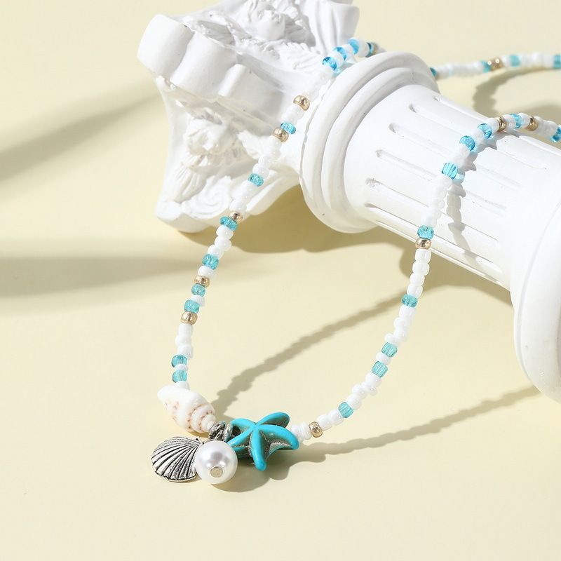 Hot Selling Bohemian Style Starfish Shell Conch Seed Bead Summer Beach Vacation Bracelet_voghion.com