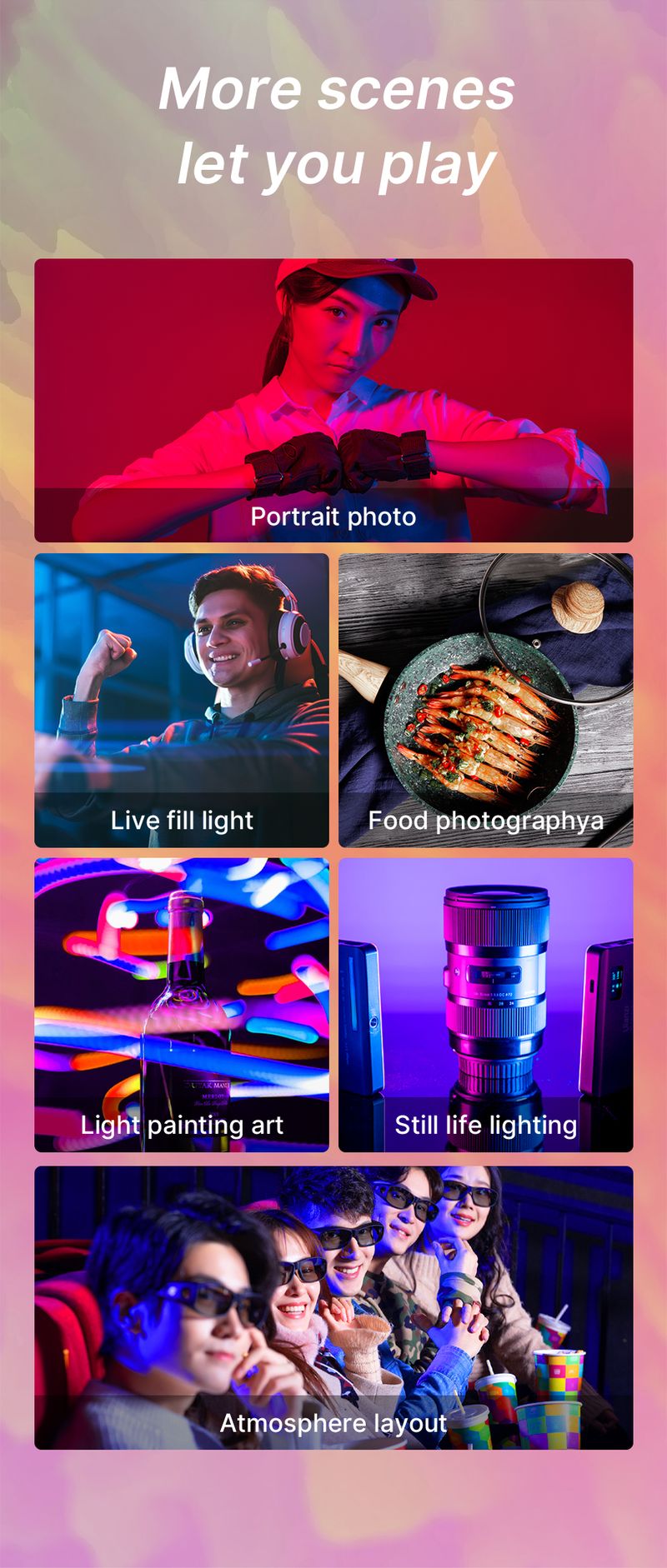 Ulanzi VL120 Full Color RGB Video 2500K-9000K LED Photography Lighting Dimmable Camera Live Vlog Fill Light_voghion.com