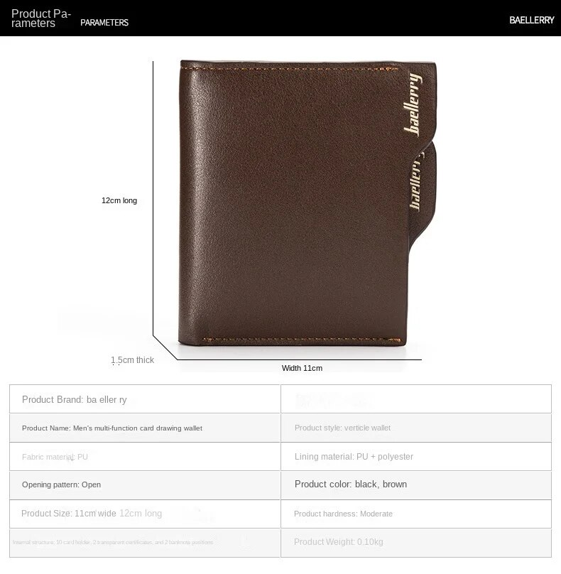 Portemonnaie / Männer d'New Zipper Short Multi-Funktioun Card Coin Portmonni / Gebuertsdag Cadeau_voghion.com