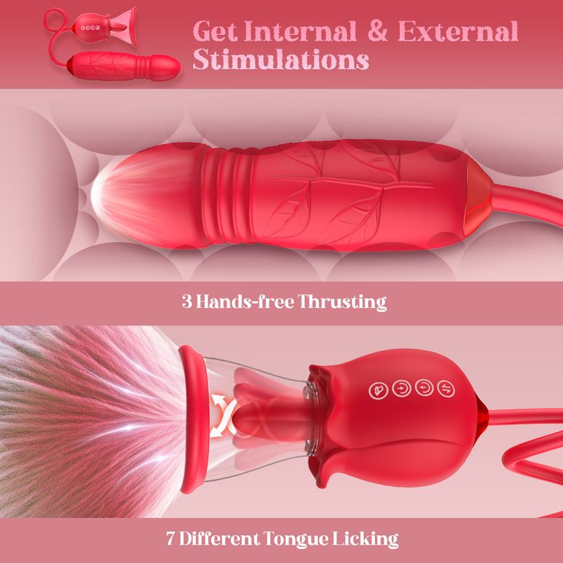 APP Rose Tongue Licking Giocattoli per adulti Preliminari Vibrante Massaggio Stick Coppia Multi-frequenza Giocattoli sessuali_voghion.com