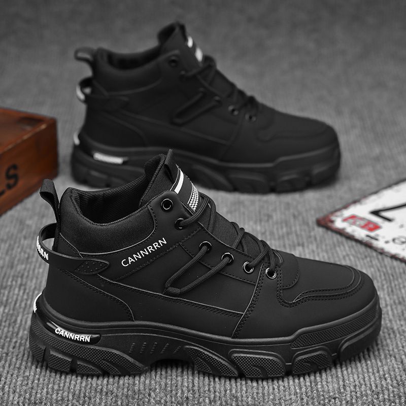 Men's Shoes High-top Martin Boots Men's Construction Site Work Overalls Shoes Non-slip Casual Short Boots_voghion.com