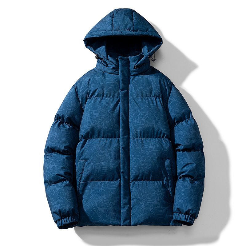 Giacca da uomo imbottita con cappuccio in cotone mimetico con foglia d'acero per studenti_voghion.com