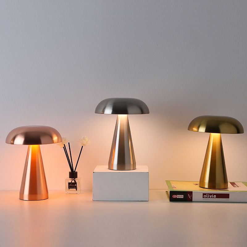 Lampă de masă decorativă din metal cu ciupercă, daneză, pentru birou, dormitor, încărcare portabilă_voghion.com