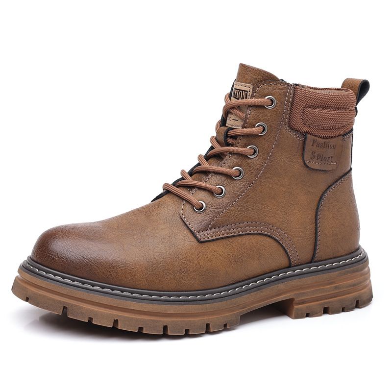 Stiefel, High-Top-Stiefel, Arbeitsstiefel für Herren, Retro-Motorradstiefel, Oxford-Stiefel im britischen Stil mit polierter Sohle_voghion.com