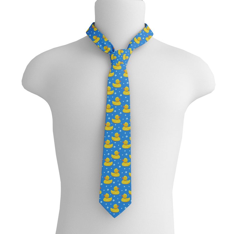 8 cm breite, gestreifte Krawatte mit Entenmuster, Business-Stil, Polyester, Damenmode_voghion.com