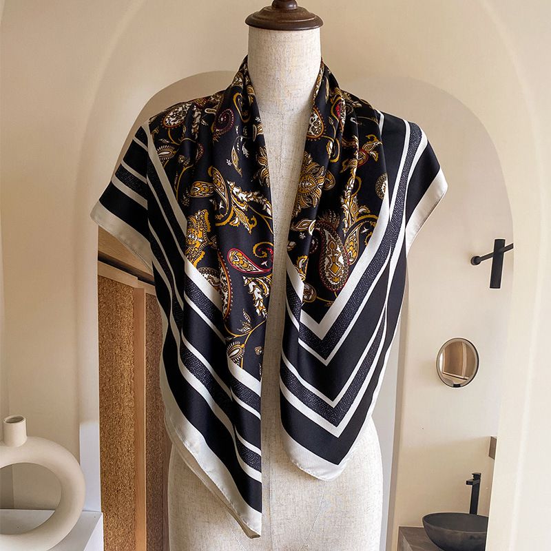 Estate 90 simulazione fiore diagonale elegante, stabile, personalizzato alla moda donna protezione solare e ombrellone quadrato seta_voghion.com
