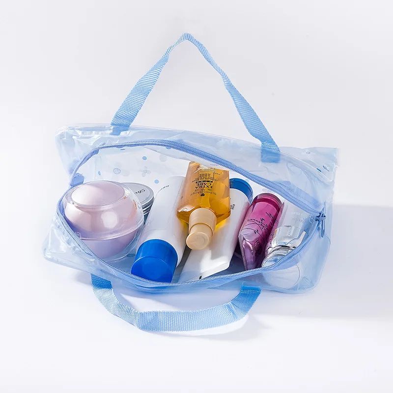 Borsa da toilette trasparente - Organizer da viaggio impermeabile in PVC - Custodia per trucco trasparente - Sicurezza aeroportuale TSA Friendly_voghion.com