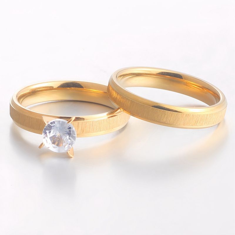 Bague de mode féminine en acier inoxydable, bijoux personnalisés en acier titane pour hommes, bague en diamant d'eau en pierre Mosang pour Couple_voghion.com