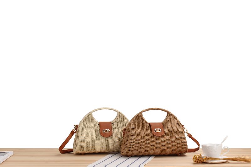 borsa strutturata per le donne borsa di paglia di design di nicchia popolare borsa a tracolla intrecciata alla moda alla moda_voghion.com