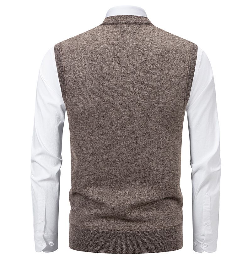 Pullover für Herrenbekleidung, modischer Freizeitpullover, schmale Passform, V-Ausschnitt, mit Fleece gefütterte Strickweste für Herren – stilvoller Freizeitpullover für den Alltag_voghion.com