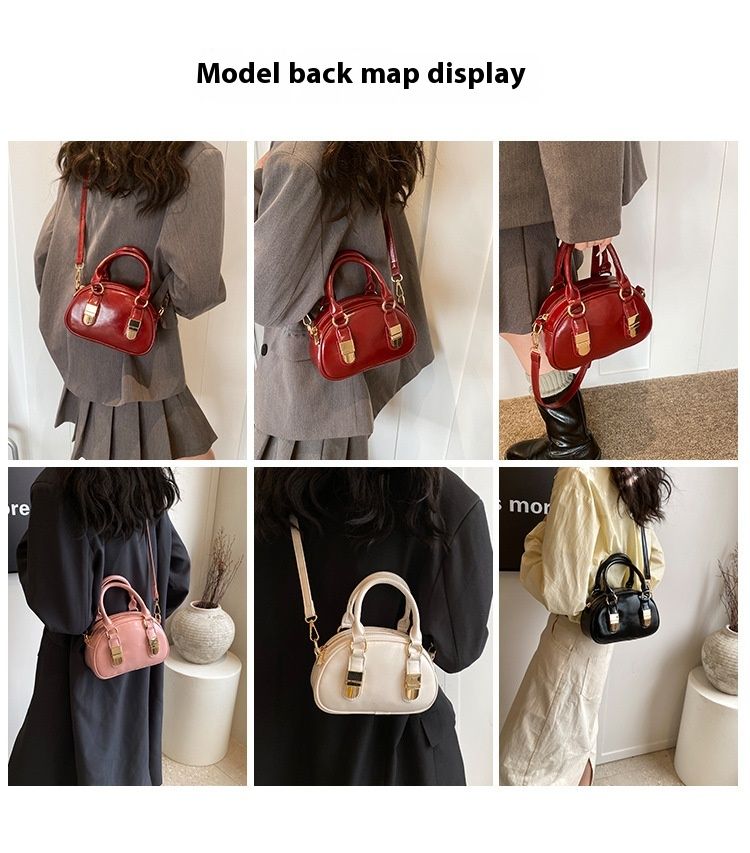 Fashionable Hand-held Bowling Bag For Women 2024 New Item Niche Retro Shell Bag High-end And Versatile Shoulder Bag Crossbody Bag_voghion.com