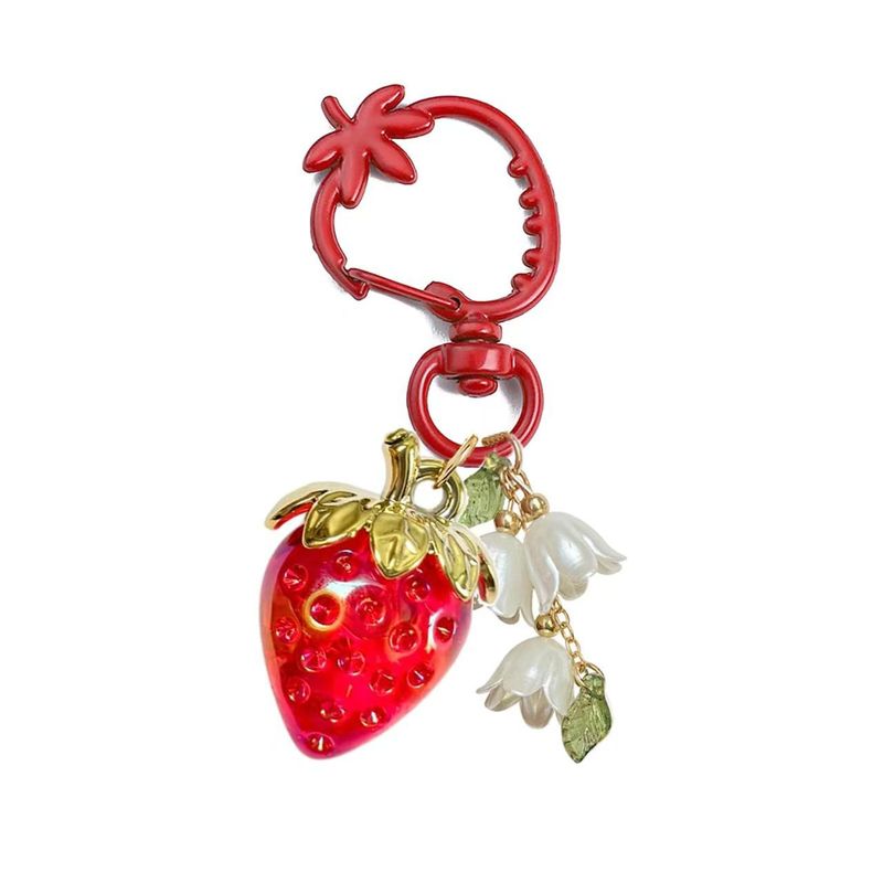 New Cute Sweetheart Strawberry Keychain Ins Style Creative Bag Keyring Bunny Pendant_voghion.com
