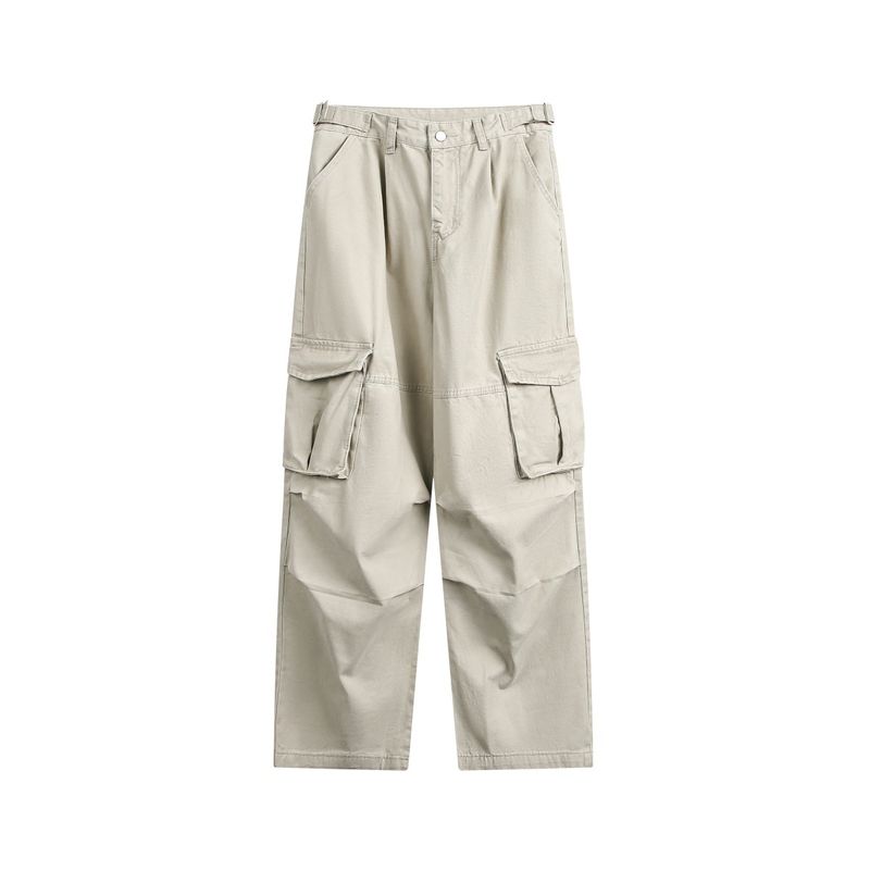 Men's Clothing Wusu Men's American Fashion Brand 2025 Spring New Retro Wide Leg Work Pants Men's Straight Casual Pants_voghion.com