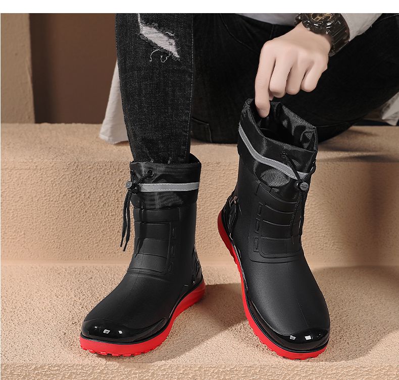 Cizme de ploaie impermeabile cu șnur pentru un singur pantof, mărimi 39-44_voghion.com
