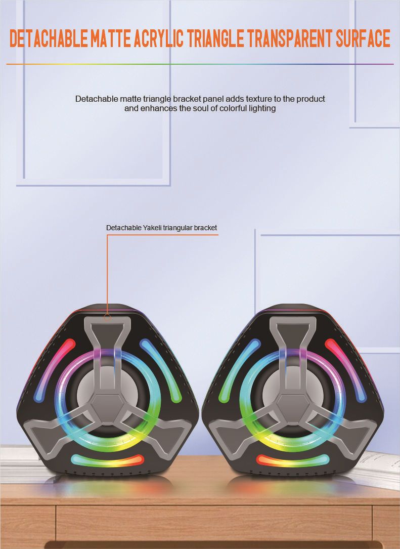 RGB Gaming Speaker With Deep Bass - USB Powered Computer Speakers For PC/Desktop (Wired, Home & Office Use)_voghion.com