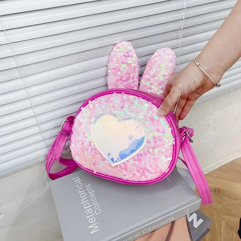 Borse e borsette per bambini, graziose borse a tracolla per bambine con orecchie da coniglio, piccole borse a tracolla per bambini, piccole borse a tracolla per bambini_voghion.com