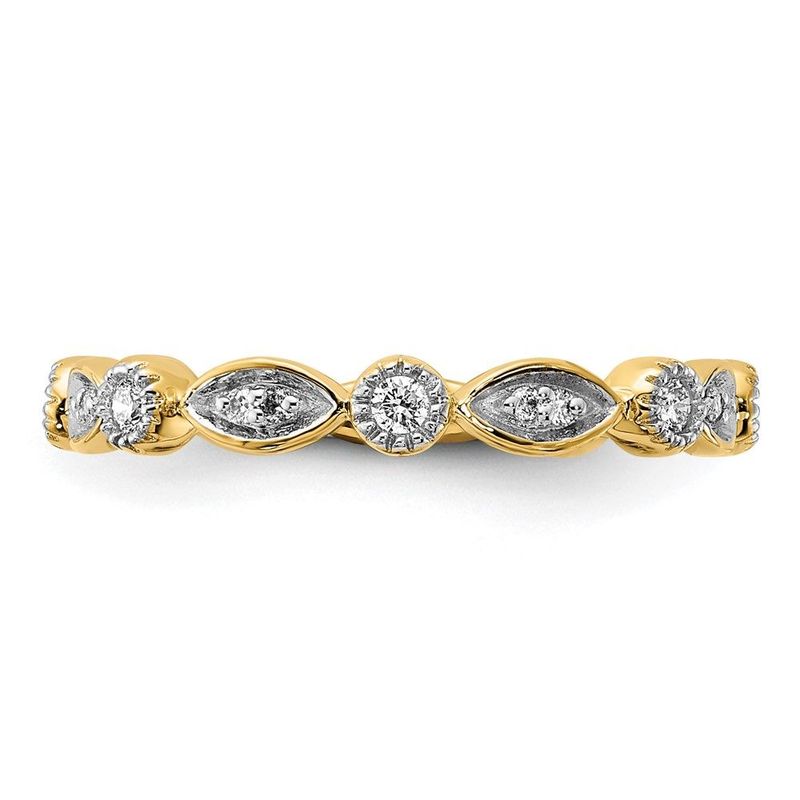 14k 1/5 Carat Lab Grown Diamond VS/SI+ G+ Complete Fashion Band_voghion.com
