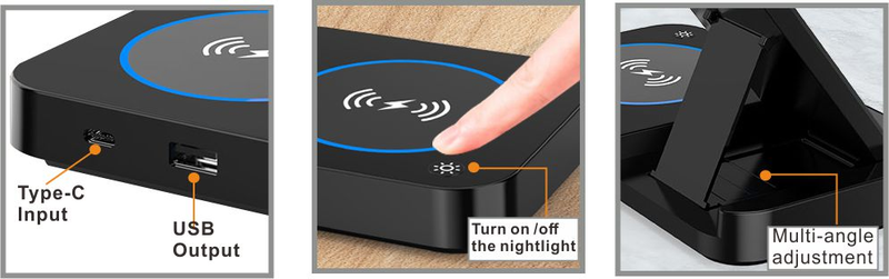 Wireless Charger Stand, 4 In 1 Wireless Charging Station Fir iPhone/14/13/12/11Pro Samsung Galaxy S22/S21 Series Telefon_voghion.com