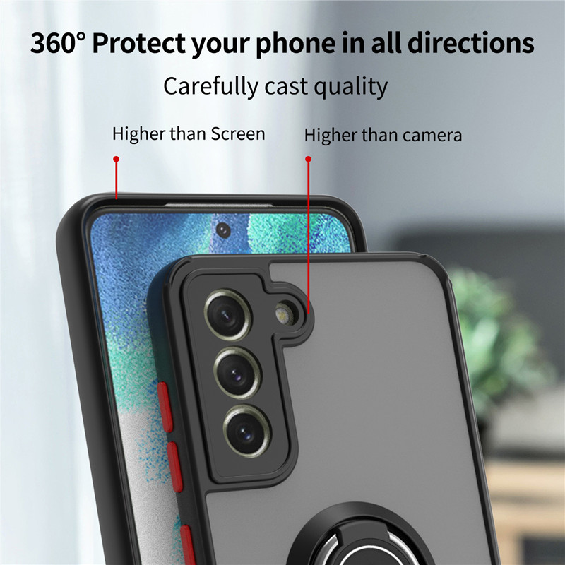 Magnetinis žiedas matinis, apsaugantis nuo kritimo telefono dėklas, skirtas Samsung Galaxy S8 S9 S10 S20 S21 S22 S23 Plus S10E S20FE Note8 Note9 Note10 Note20 Ultra Bracket Dangtelis_voghion.com