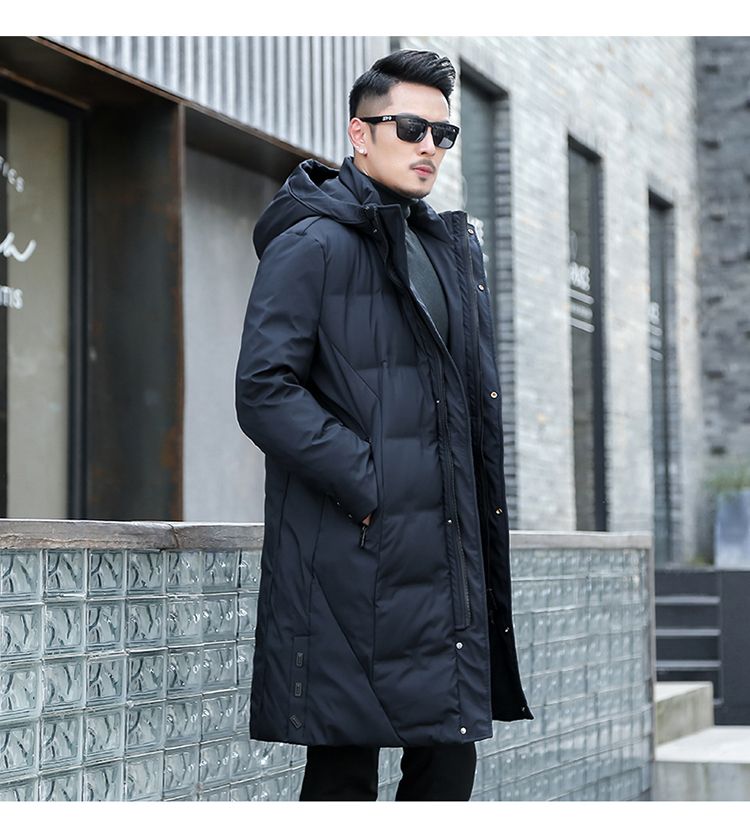 Chaqueta larga con capucha de alta calidad, holgada, de pato blanco, gruesa y cálida, para invierno, para hombre, abrigo de nieve, 2025_voghion.com