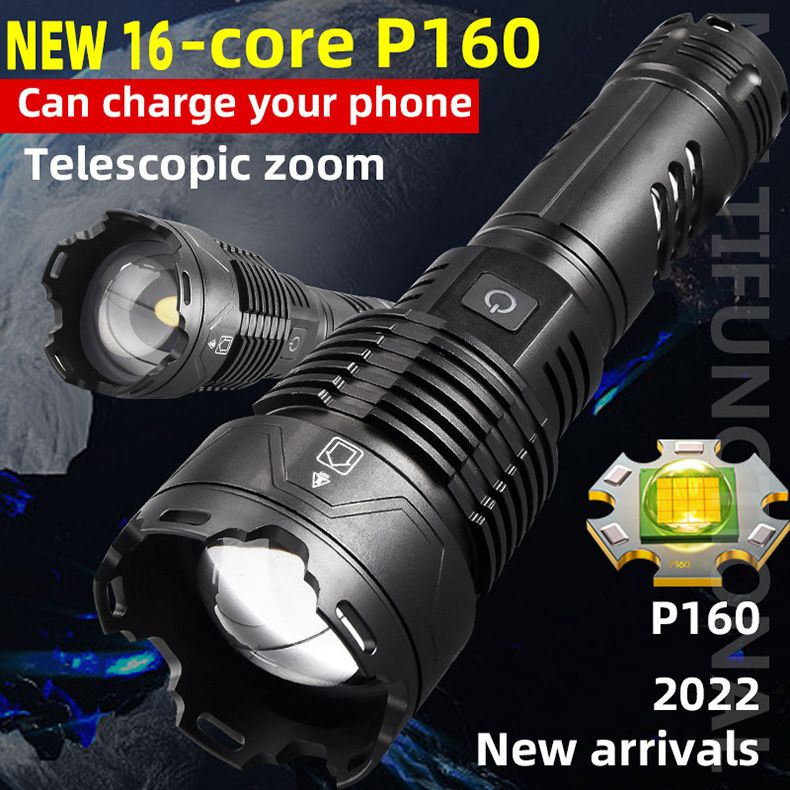 xhp199 Xhp160 With Power Bank Type-C Fast Charging Outdoor Strong Light Tactical Flashlight_voghion.com