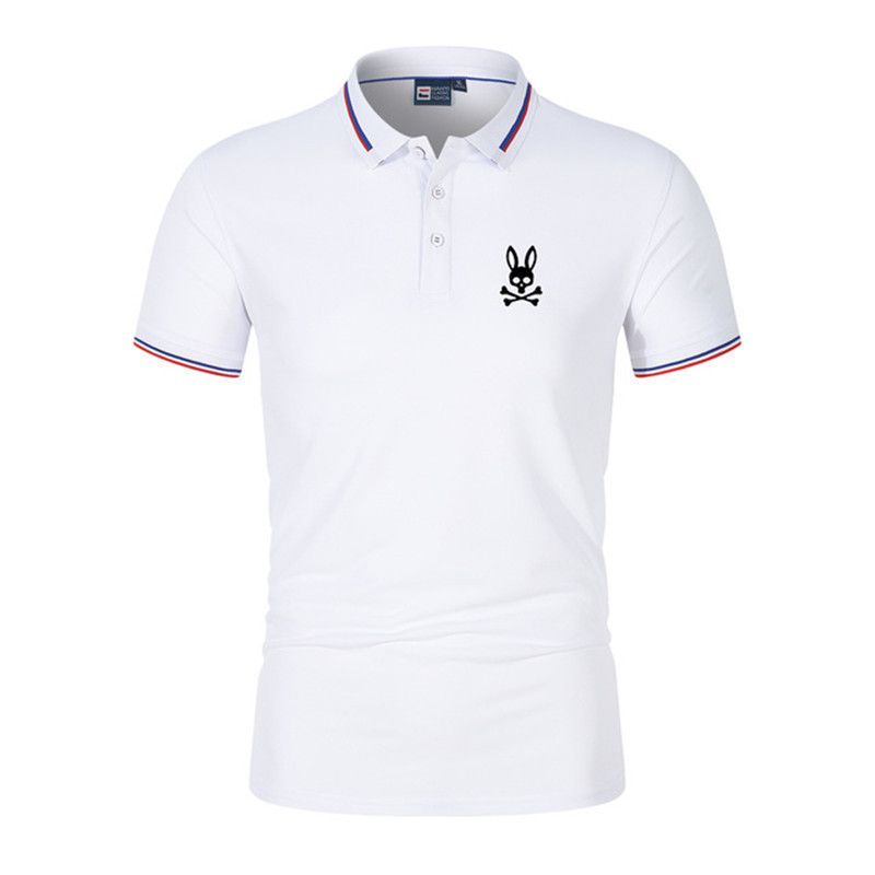 2023 Sommer Herren Baumwoll-T-Shirt Flip Collar Mode bedrucktes Micro-Label Ghost Rabbit Kurzarm-Poloshirt_voghion.com
