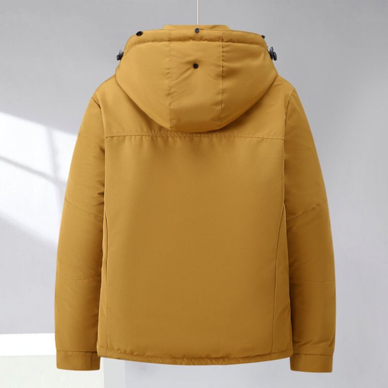 Premium-Winterparka für Herren mit abnehmbarer Kapuze aus Waschbärfell – Füllung aus schwerer Baumwolle | Außenmaterial aus 95 % Polyester | Wasserabweisend | Urban & Outdoor_voghion.com