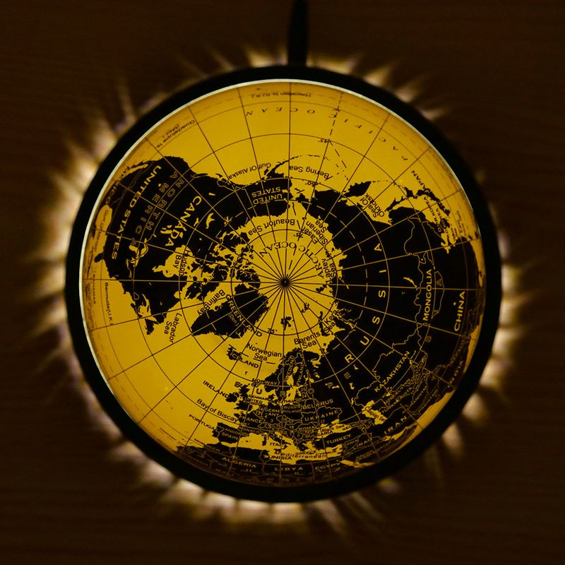 Glob de levitație magnetică, lumină de noapte rotativă 3D tridimensională, cadou pentru iubit, birou tehnologic negru_voghion.com