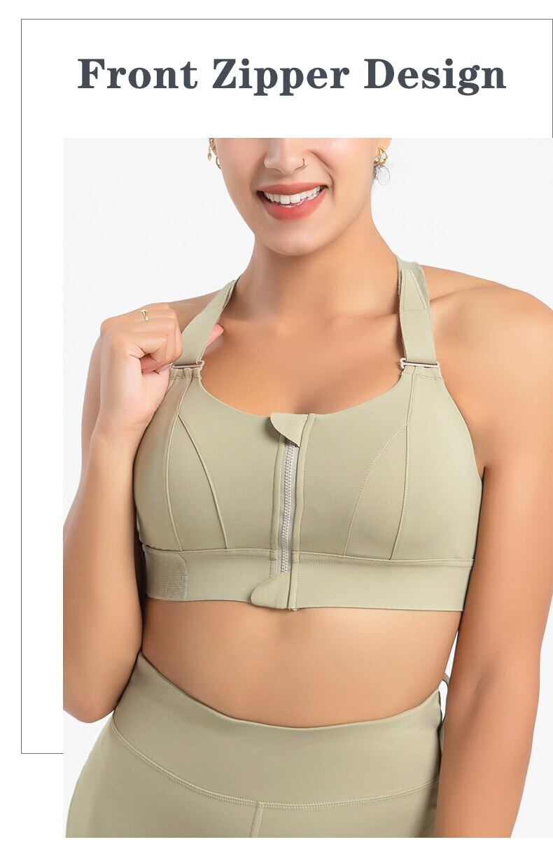SUPERFLOWER Fiess-Training Donna Taglie forti VelcroPush Up Allenamento Palestra Antiurto Crop Top Cerniera anteriore regolabile Sport_voghion.com