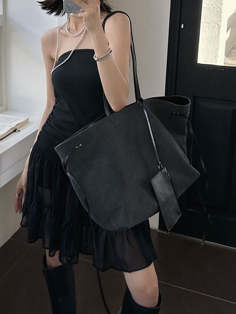 2025 Canvas Splicing Head Layer Cowhide Handbag Fashion Multifunctional Large-capacity Ladies Shoulder Bag Casual Versatile Simple_voghion.com