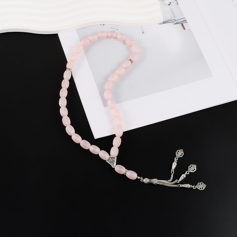 Rosario musulmán árabe de Oriente Medio, 33 cuentas ovaladas esmeriladas, pulsera de oración BR2210_voghion.com