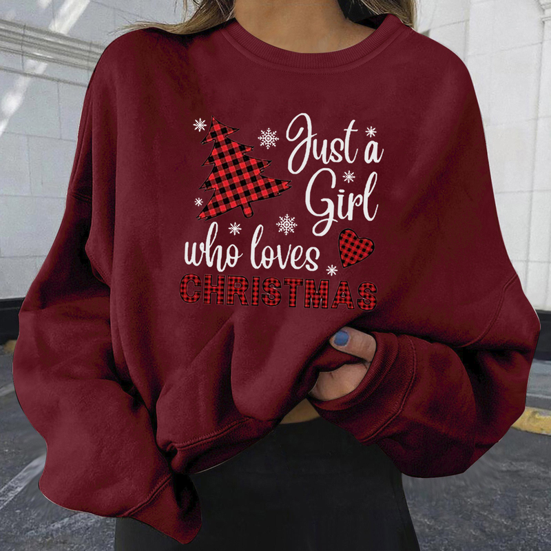 Weihnachten frauen kleidung Herbst und Winter Neue Stil Samt Heißer Verkauf Weihnachten Personalisierte Druck Mode Lose Sweatshirt Dropshipping_voghion.com