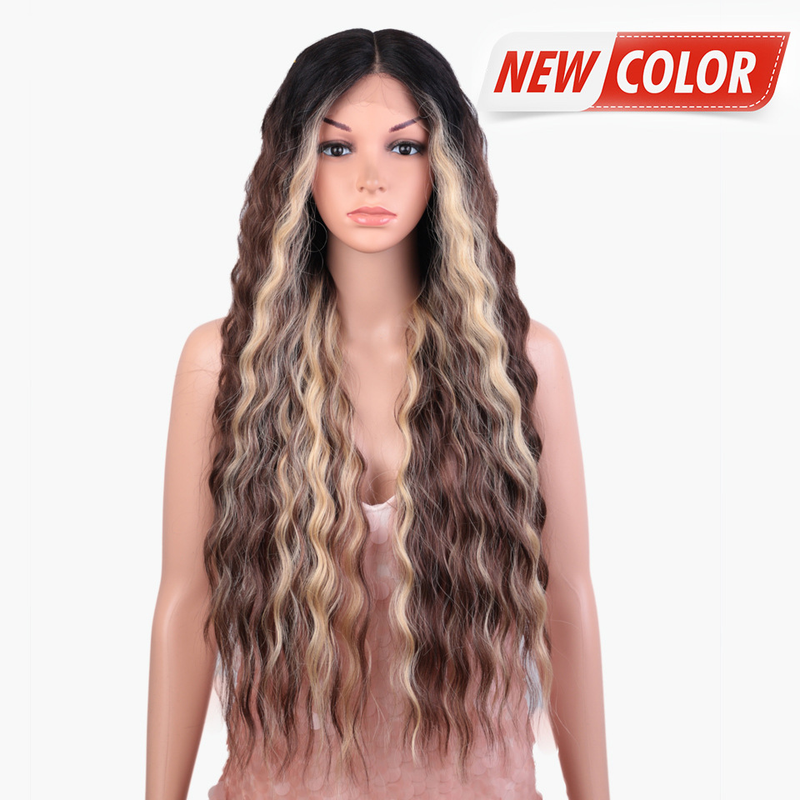 Vordere Spitzenperücke Rebecca-Perücke weibliches gewelltes langes lockiges Haar Chemiefaser-Kopfbedeckung explosive Perücke Kopfbedeckungsperücke_voghion.com