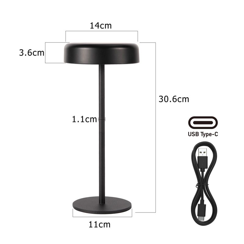 Glitzerlife Tischlampe Solar Akku Nachttischlampe - Modern Led Kabellos Tischleuchte 3600mhA Aufladbar Touch Dimmbar Weiß Lampe Mit USB Batterie Solarlampen_voghion.com