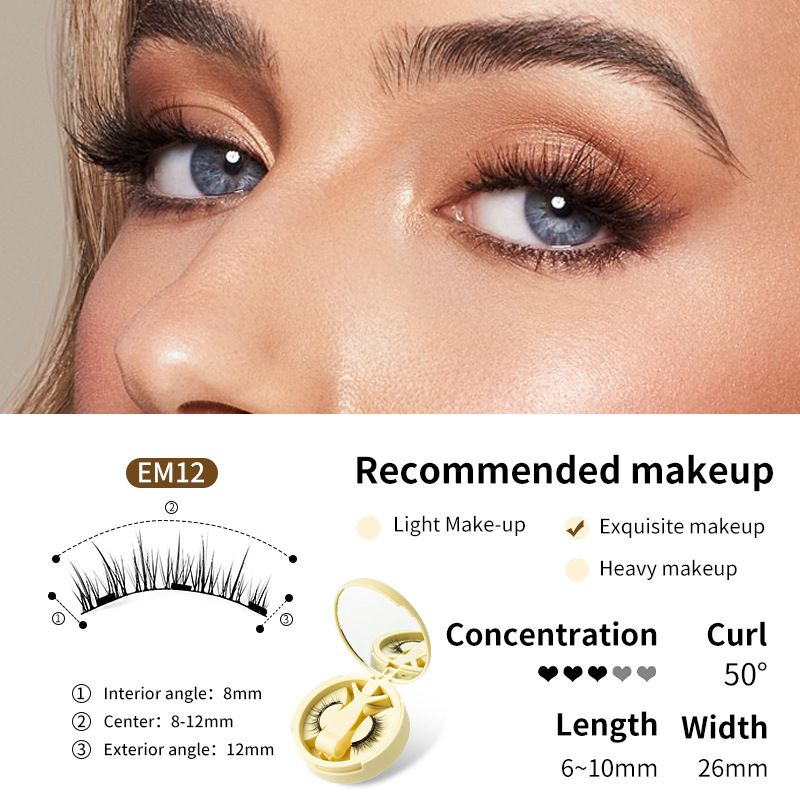 Magnetische falsche Wimpern von Little Devil – ohne Kleber, natürlicher Look mit tragbarer Aufbewahrungsbox (wiederverwendbar, einfach anzubringen)_voghion.com