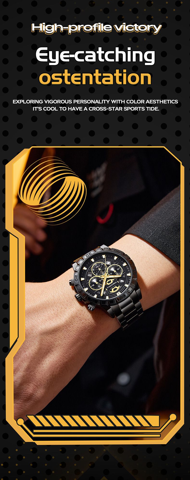 Men's Stainless Steel Chronograph Quartz Watch With Date Display, Luminous Hands, And 30M Water Resistance Fashionable Multi Function Chronograph_voghion.com