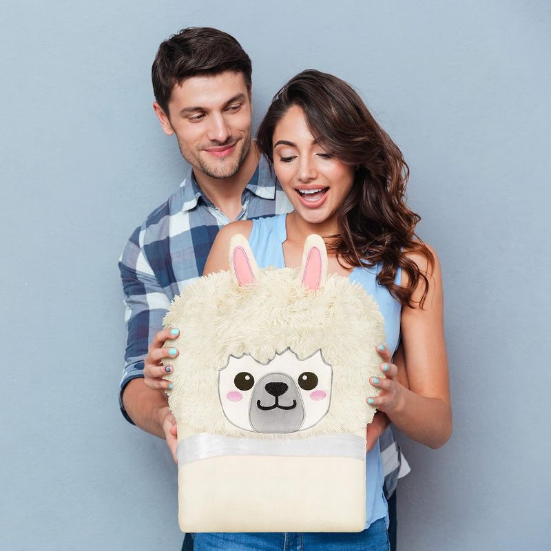 Damenbekleidung Niedliche lässige Homewear mit Kapuze, verdickter warmer Lammmantel, Flanell-Schal, mit Kapuze, Damen-Bademantel, Decke_voghion.com