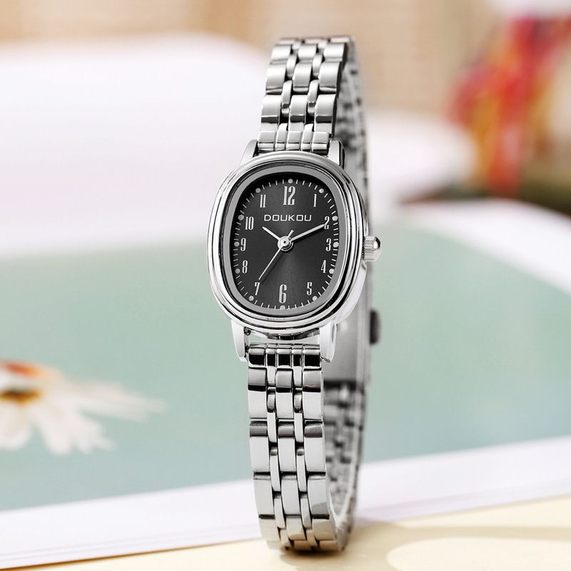 Orologio da polso da donna con cinturino in acciaio, nuovo, al quarzo, stile vintage, alla moda, digitale, semplice_voghion.com