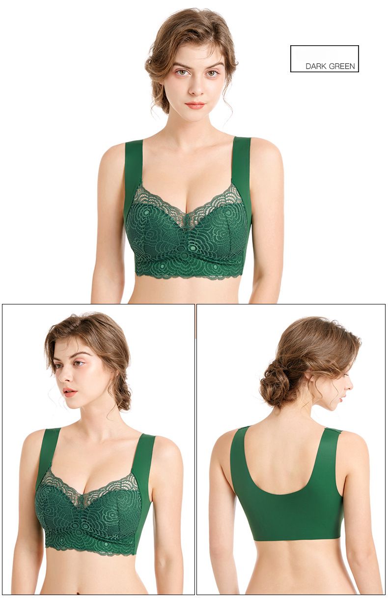 Large Size And Comfortable Choice: Lace Underwire Bra, Vest Style To Assist In Sports And Sleep--52/120D_voghion.com
