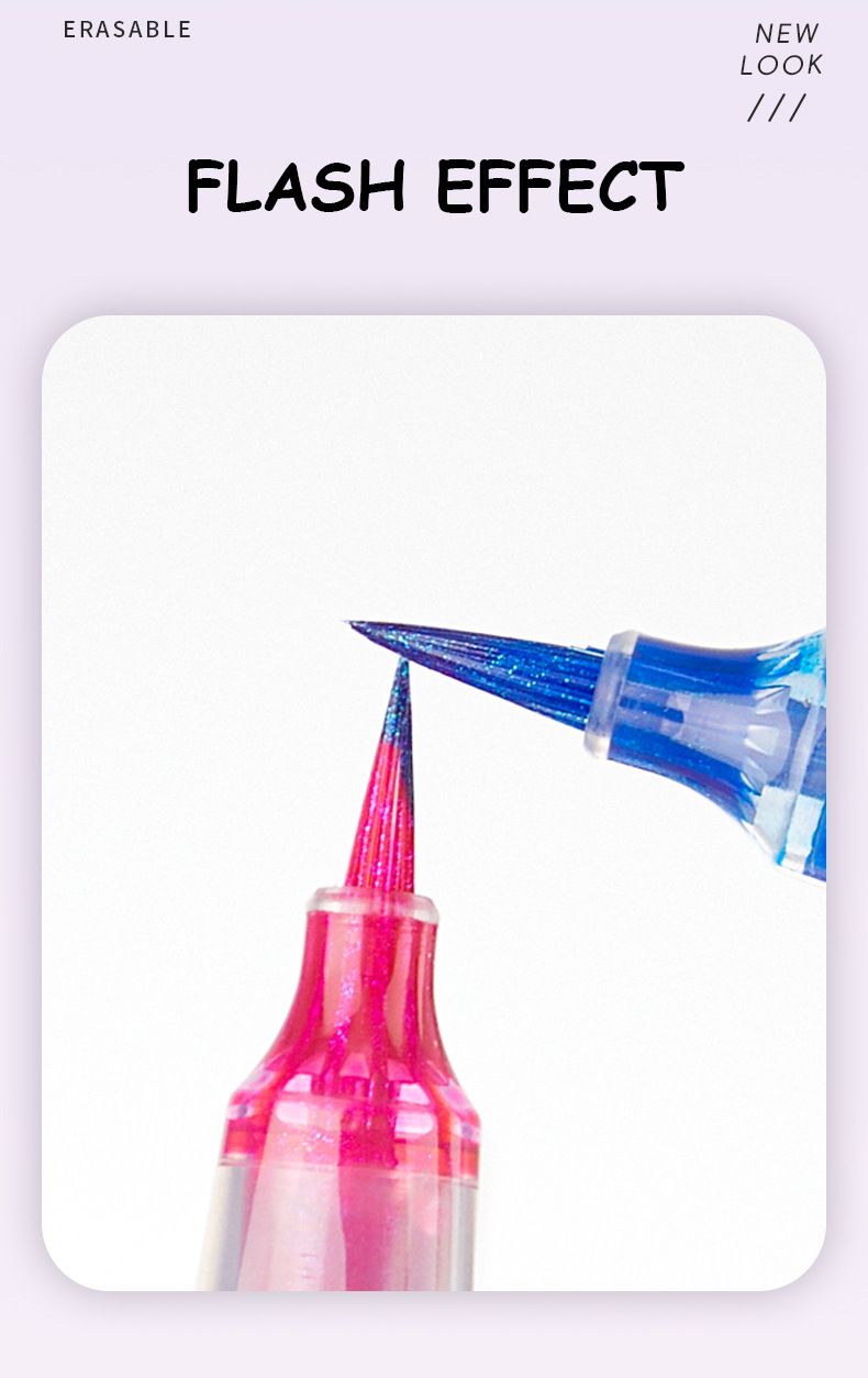 Set van 8 metallic penseelpennen met glitterflowinkt - zachte punt voor kalligrafie en kunst, voor tekenen, handletteren en schilderen_voghion.com