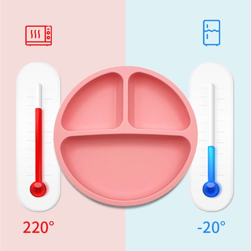 Conjunto de alimentação de bebê de silicone sem BPA, tigela de sucção, prato de jantar, canudo, copo, colher, garfos para crianças, utensílios de mesa para bebês, pratos infantis_voghion.com
