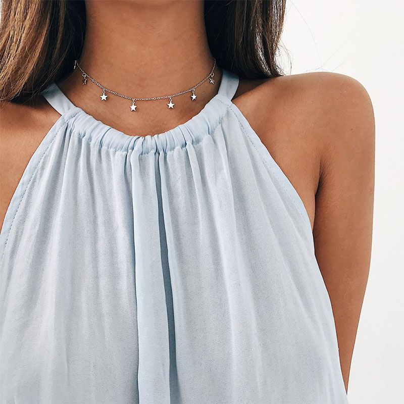 Žhavé výprodeje Boho prohlášení náhrdelník pro ženy hvězdy přívěsek choker módní klíční řetízek šperky narozeninový dárek cestování_voghion.com