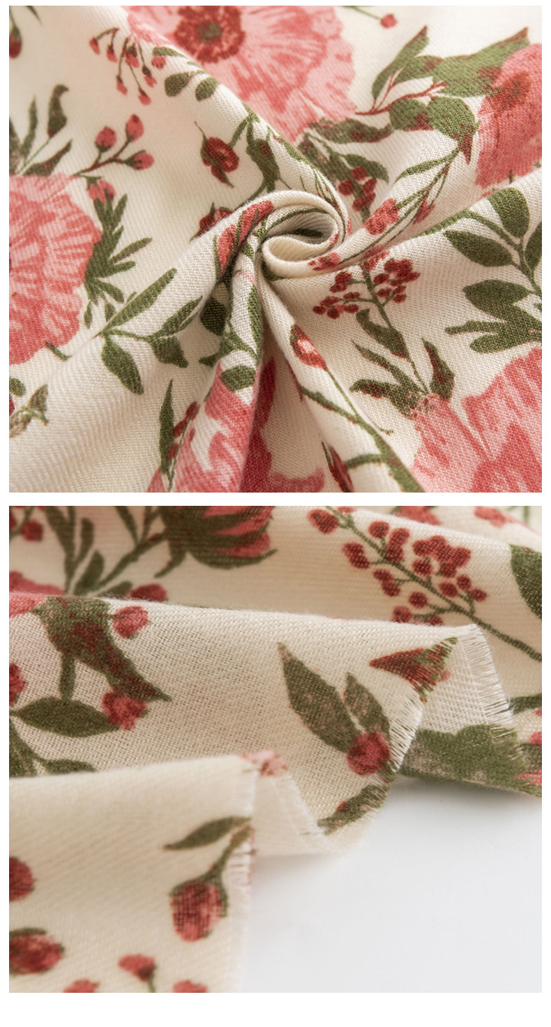 Bedruckter langer Schal aus Kaschmirimitat für Damen, leichter Luxus-Stil, warmer Blumenschal, modischer Pendler-Stil, Kälteschutz-Halstuch_voghion.com