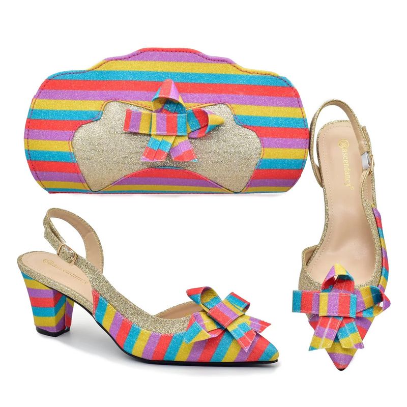 Stylish women's high-heeled pointed hollow sandals with a clutch set_voghion.com