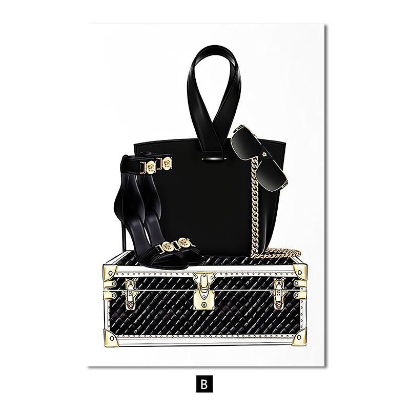 Canvas Core Fashion Perfume Bag Beauty Hanging Modern Home High-end Decorative Painting_voghion.com