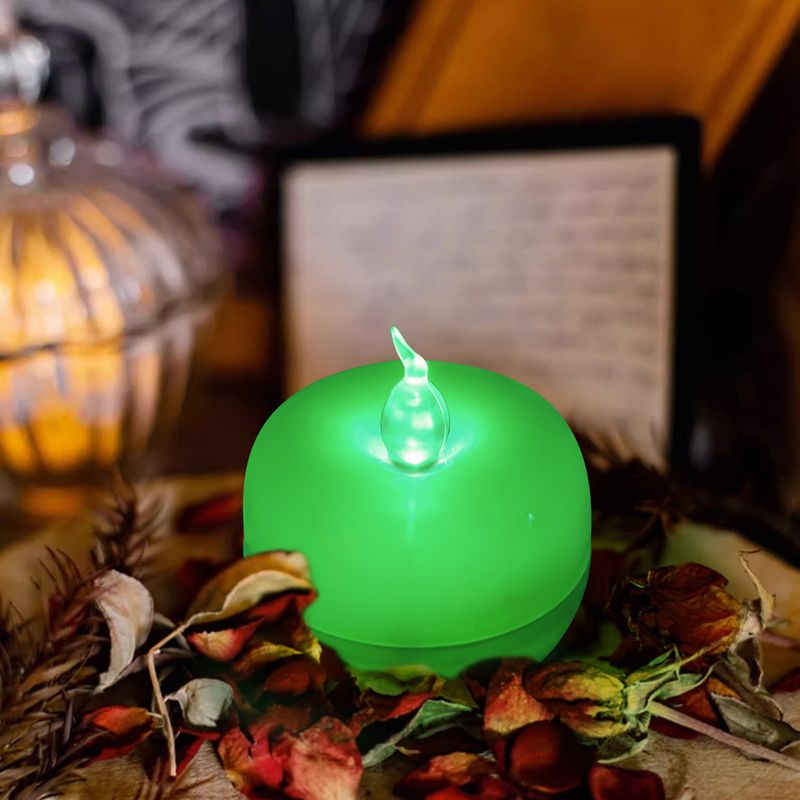 Bougie LED sans flamme – Forme réaliste de poire et de pomme, à piles, décoration de fête d'Halloween et de Noël, centre de table pour la maison_voghion.com